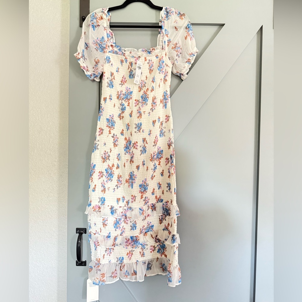 Floral Ruffle Midi Dress